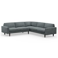 Hutch Rise Velvet 7 Seater Corner Sofa with Block Arms 