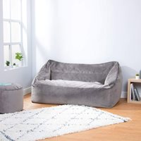 Product photograph of Icon Milano Velvet Loveseat Bean Bag - Charcoal Grey from Cuckooland
