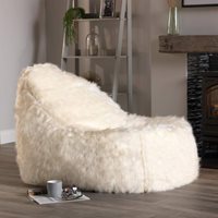 Product photograph of Icon Faux Fur Dream Lounger Bean Bag - Arctic Wolf Grey from Cuckooland