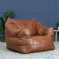 Product photograph of Icon Oxford Leather Bean Bag Armchair from Cuckooland