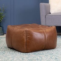 Product photograph of Icon Radley Leather Pouffe from Cuckooland