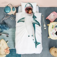 Product photograph of Snurk Single Shark Duvet Bedding Set from Cuckooland