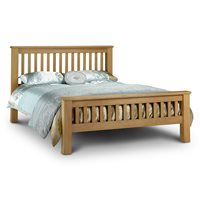 Product photograph of Julian Bowen Amsterdam Bed Frame In Oak With High Foot End - King from Cuckooland