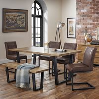 Product photograph of Julian Bowen Brooklyn Dining Set With 4 Chairs Bench from Cuckooland