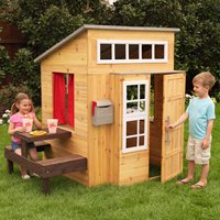 Product photograph of Kidkraft Modern Wooden Outdoor Playhouse from Cuckooland