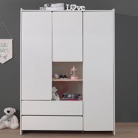 Product photograph of Vipack Kiddy Triple Wardrobe In White from Cuckooland