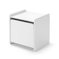 Product photograph of Vipack Kiddy Bedside Table In White from Cuckooland