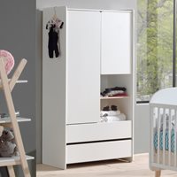 Product photograph of Vipack Kiddy 2 Door Wardrobe In White from Cuckooland