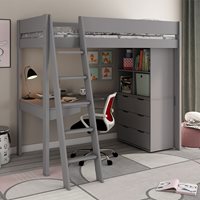 Product photograph of Estella High Sleeper With Chest Storage Cubes Desk from Cuckooland