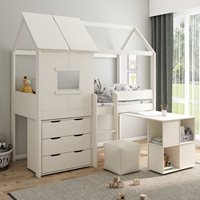 Kids Avenue Midi Playhouse Bed with Desk & Drawers