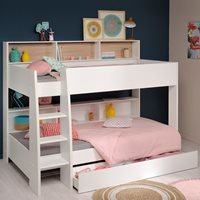 Product photograph of Parisot Tam Tam Kids Bunk Bed With Storage Shelves Optional Trundle Drawer from Cuckooland