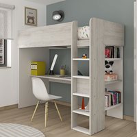 Product photograph of Trasman Tarragona High Sleeper Bed With Desk And Storage Shelves from Cuckooland