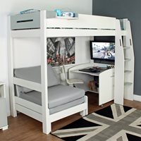 Product photograph of Urban Grey High Sleeper 1 Bed In White Grey from Cuckooland