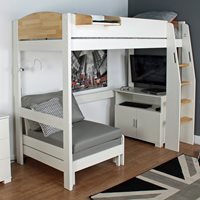 Product photograph of Urban Birch High Sleeper 3 Bed In White Birch from Cuckooland