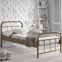 Product photograph of Vipack Boston Metal Kids Single Bed In Metallic Bronze from Cuckooland