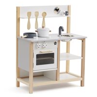 Product photograph of Kids Concept Toy Kitchen Set In White Natural from Cuckooland