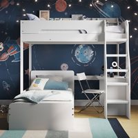 Product photograph of Flair Furnishings Cosmic L Shaped Bunk Bed In White from Cuckooland