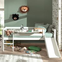 Product photograph of Vipack Pino Low Mid Sleeper Bed With Slide And Optional Storage Drawers - White from Cuckooland