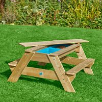 Product photograph of Tp Toys Children S Deluxe Wooden Picnic Table Sandpit Set from Cuckooland