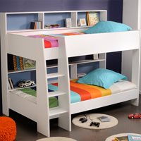 Product photograph of Parisot Kids Tam Tam Bunk Bed In White With Reversible Colour Shelves from Cuckooland