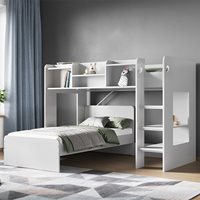 Product photograph of Kids Wizard L Shaped Bunk Bed In White from Cuckooland