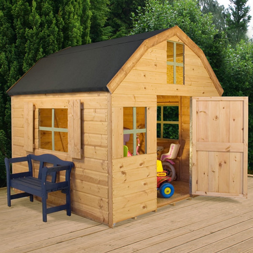 Kids Dutch Barn Style Wooden Playhouse - Mercia Garden ...
