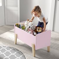 Vipack Kiddy Wooden Kids Toy Box in Old Pink