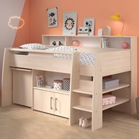 Product photograph of Parisot Kurt Midsleeper Cabin Bed With Desk Storage from Cuckooland