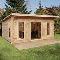 Product photograph of Forest Garden Mendip Double Glazed 5m X 4m Log Cabin from Cuckooland
