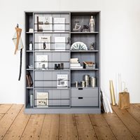 Product photograph of Swing Pine Cabinet With Sliding Door By Woood - Grey from Cuckooland