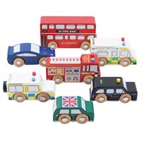 Product photograph of Le Toy Van Wooden London Car Set from Cuckooland