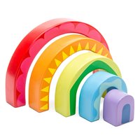 Product photograph of Le Toy Van Petilou Rainbow Tunnel Stacking Toy from Cuckooland