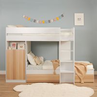 Leo L Shaped 2 in 1 Combination Bunk Bed with Storage