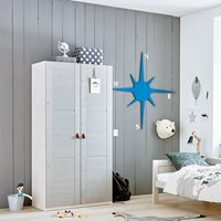 Product photograph of Lifetime Children S Modern Double Wardrobe In White from Cuckooland