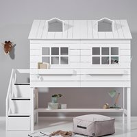 Product photograph of Lifetime Luxury Lake House Mid Sleeper Bed With Storage Steps from Cuckooland