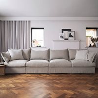 Product photograph of Swyft Sofa In A Box Model 06 Modular Linen 4 Seater Sofa - Shadow from Cuckooland