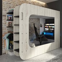 Product photograph of Trasman Pod Solo 4 Gaming High Sleeper With Chair Bed 90x200cm from Cuckooland