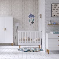 Vox Lounge Baby Cot in White & Oak