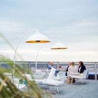 Product photograph of Heatsail Dome Freestanding Electric Patio Heater Floor Lamp In White With 25 Heat from Cuckooland