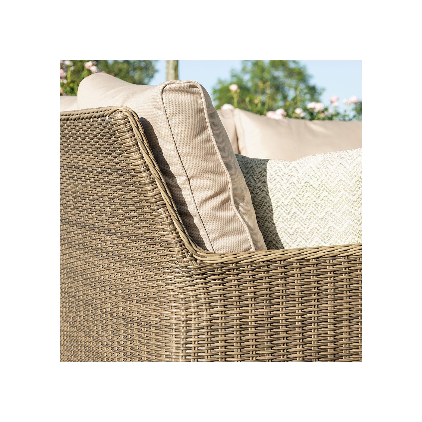 Maze Rattan Winchester Royal Corner Dining Sofa Set With Rising Table ...