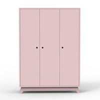 Product photograph of Mathy By Bols Childrens 3 Door Wardrobe In Madavin Design Available In 26 Colours - Mathy Winter Pink from Cuckooland