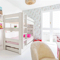 Product photograph of Mathy By Bols Dominique 166 Separable Bunkbed - Mathy Very Light Pink from Cuckooland