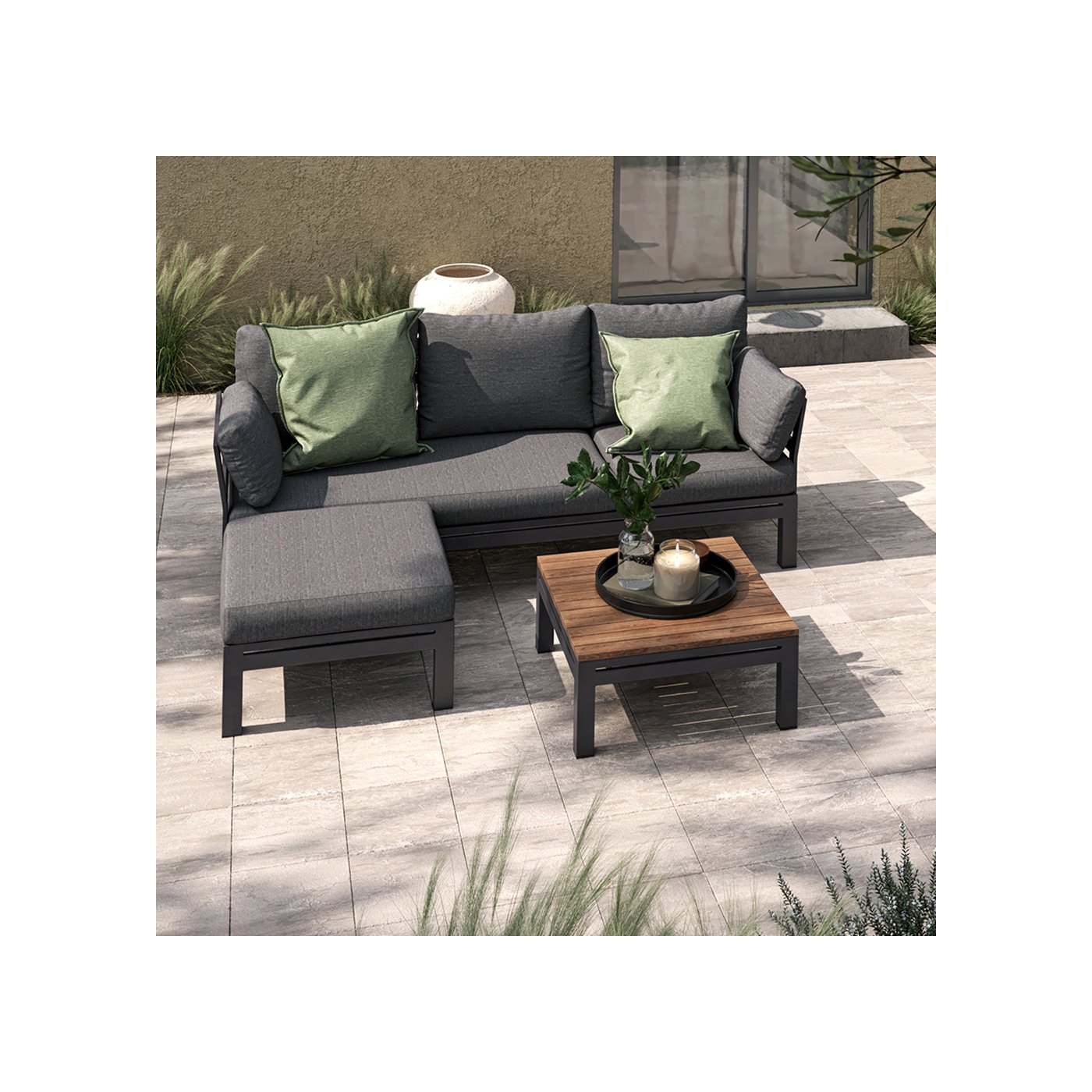 Maze Rattan Oslo Chaise Sofa Set - Maze Rattan | Cuckooland