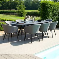 Product photograph of Maze Rattan Ambition 8 Seat Oval Dining Set With Free Winter Cover - Flanelle Grey from Cuckooland