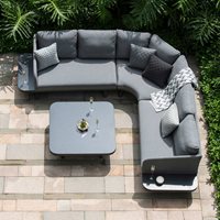 Product photograph of Maze Rattan Cove Corner Sofa Set With Free Winter Cover - Charcoal from Cuckooland