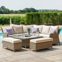 Product photograph of Maze Rattan Winchester Royal Corner Dining Sofa Set With Rising Table from Cuckooland