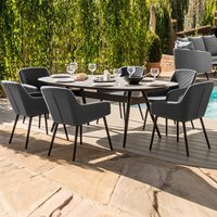 Product photograph of Maze Rattan Zest 6 Seat Oval Dining Set With Free Winter Cover - Lead Chine from Cuckooland