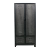 Product photograph of Metal Locker Style Wardrobe In Black By Bepurehome from Cuckooland