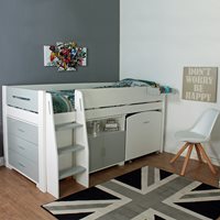 Product photograph of Urban Grey Midsleeper 1 Bed In White Grey from Cuckooland