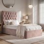 Flair Milan Single Bed Blush Pink Velvet